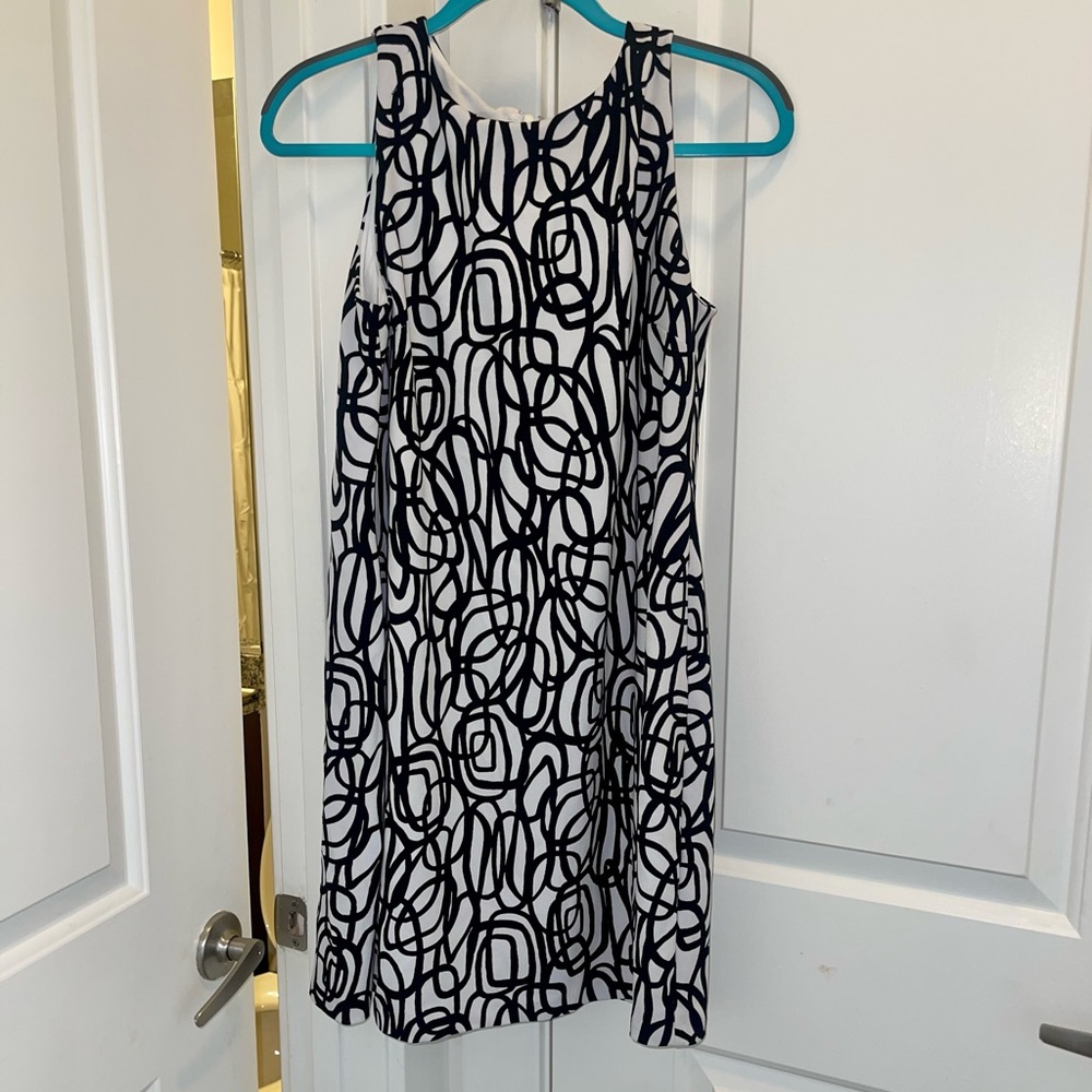Anne Klein Black and White Work Dress Size 8